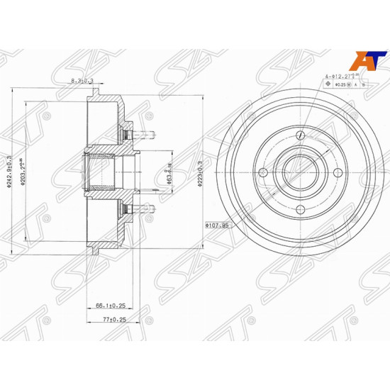 Барабан тормозной FORD FOCUS I 99-04 SAT