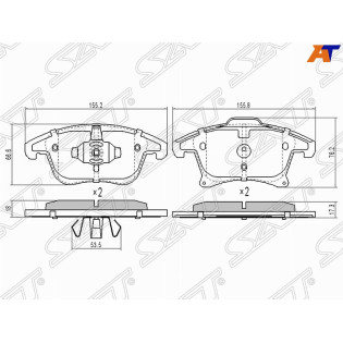 Колодки тормозные перед FORD MONDEO 14- SAT