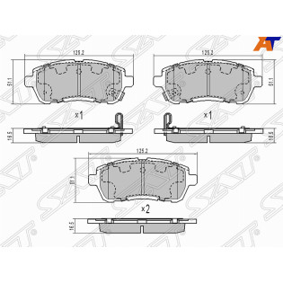 Колодки тормозные перед MAZDA2 07-/FORD FIESTA 08-/TOYOTA TANK 16- SAT