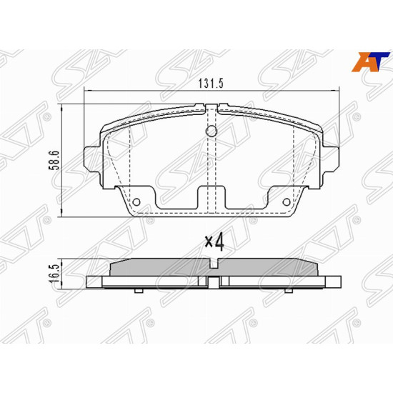 Колодки тормозные перед NISSAN ALMERA TINO V10/PRIMERA P12/HONDA ACCORD CF# SAT