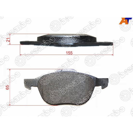 Колодки тормозные передн FORD FOCUS II/FOCUS III/KUGA I/KUGA II/MAZDA 3 BK/BL/PREMACY CP/CR/VOLVO S40/V4 BREMBO