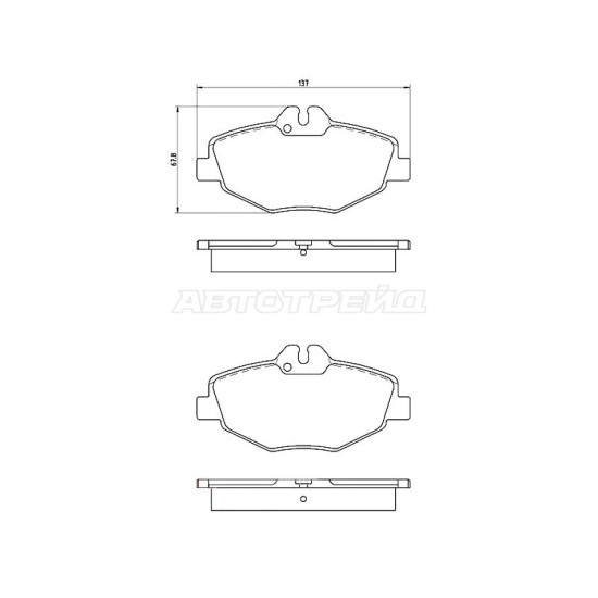 Колодки тормозные передн MERCEDES E200 W211 BREMBO