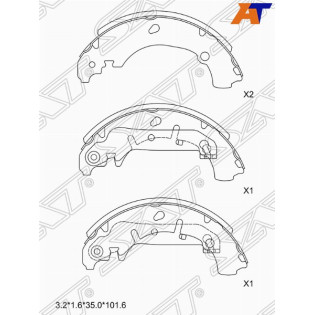 Колодки тормозные зад барабанные MAZDA 2 DY 03-08/FORD FIESTA 95-08 SAT