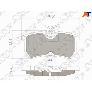 Колодки тормозные зад FORD FOCUS I 98-04/FIESTA 05- SAT