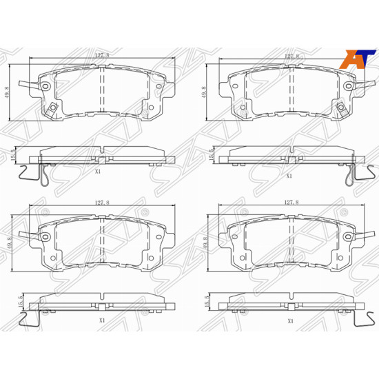 Колодки тормозные зад NISSAN PATROL Y62/ INFINITI QX56 07-13/ QX80 13- SAT