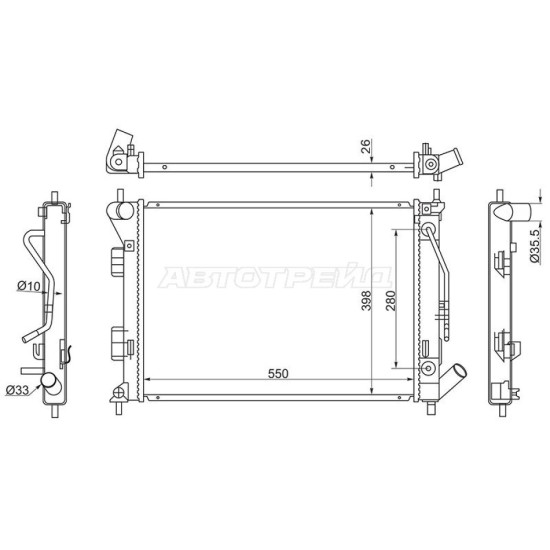 Радиатор HYUNDAI ELANTRA 11-/I30 12-/KIA CEED12-/SOUL 12- SAT