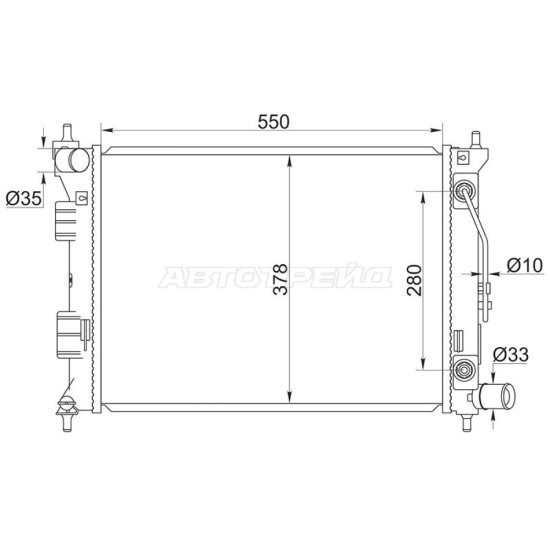 Радиатор HYUNDAI ELANTRA/AVANTE 11-/I30 12-/KIA CEED12-/SOUL 09-/FORTE 12- SAT