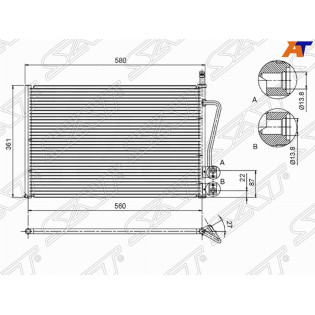 Радиатор кондиционера FORD FUSION/FIESTA 1.2/1.4/1.6 01-08/MAZDA 2 1.3/1.4/1.6 02 SAT