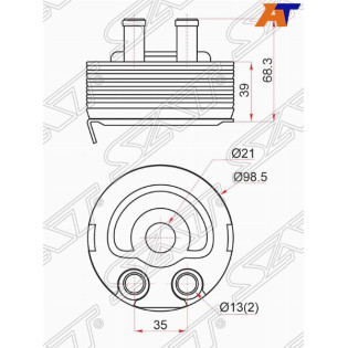 Радиатор масляный NISSAN ALMERA 00-04/PRIMERA 02-07/X-TRAIL 00-07 SAT