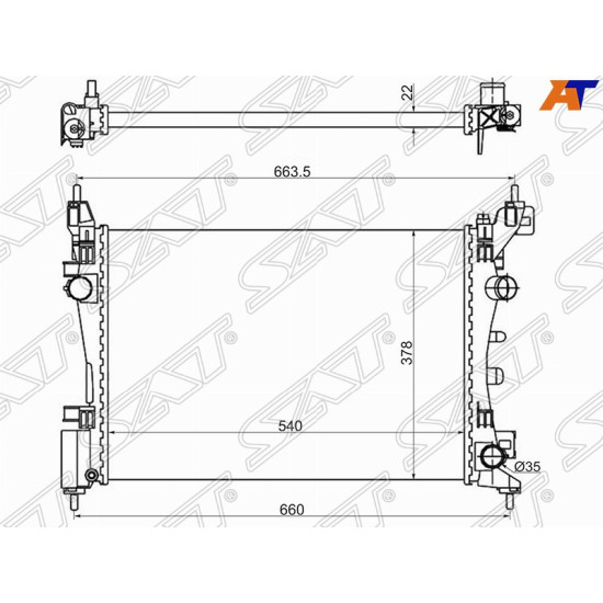 Радиатор OPEL CORSA D 1.0/1.2/1.4/1.6  2007- SAT