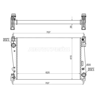 Радиатор OPEL CORSA D 1.3TD/1.6T/1.7TD 06- // FIAT BRAVO 1.4/1.4T/1.6TD/1.9TD 07- // GRANDE PUNTO (0 SAT